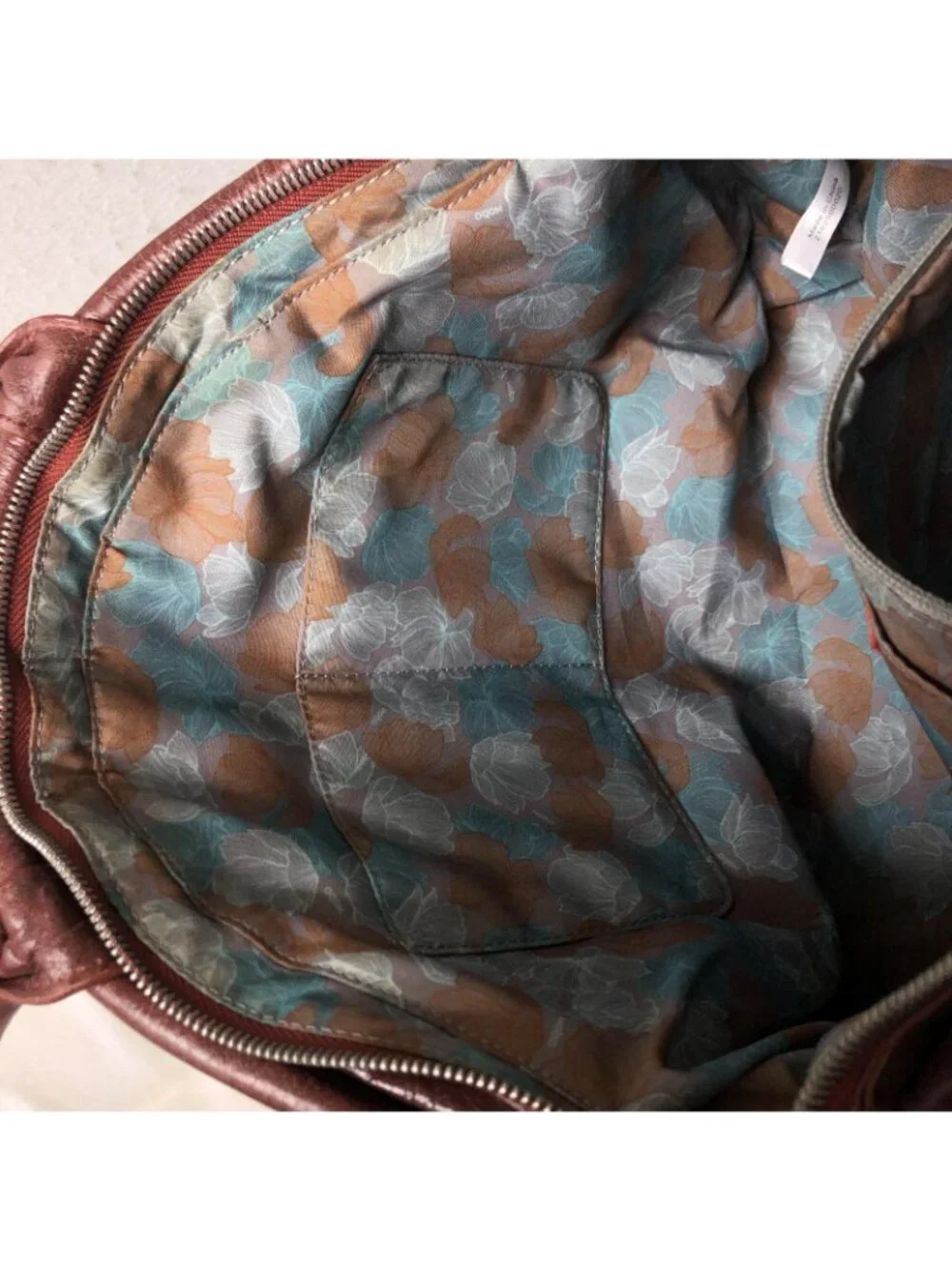 Hobo Shoulder Bag Womens Large Brown Leather Zip Top Pockets Slouchy Casual